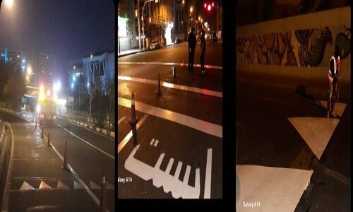 اجرای عملیات خط کشی معابر اصلی شهرک اکباتان