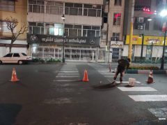 اجرای عملیات خط‌کشی بلوک عابر پیاده و سرعتکاه در ۸ معبر منطقه ۱۲
