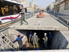 لایروبی و پاکسازی ۱۵۰۰ متر از محور بزرگراه امام علی(ع)