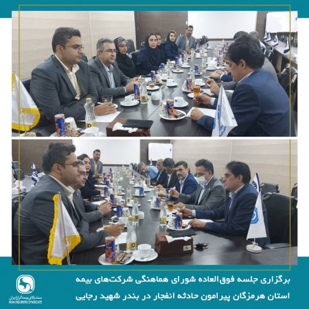 برگزاری جلسه فوق‌العاده شورای هماهنگی شرکت‌های بیمه استان هرمزگان پیرامون حادثه انفجار در بندر شهید رجایی