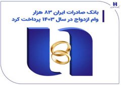بانک صادرات ایران ۸۳ هزار وام ازدواج در سال ۱۴۰۳ پرداخت کرد