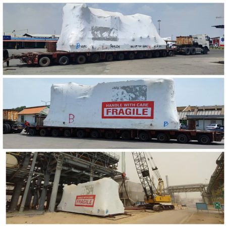 ورود کمپرسورهای سیستم تبرید به سایت پروژه واحد پیش تفکیک اتان پتروشیمی بندر امام