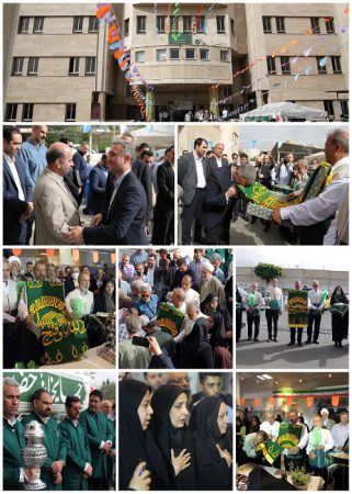 آیین پرچم‌گردانی بارگاه مطهر رضوی در مجتمع قضایی شهید مفتح برگزار شد