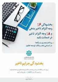 اجرای طرح بخشودگی جریمه تاخیر در بانک توسعه تعاون