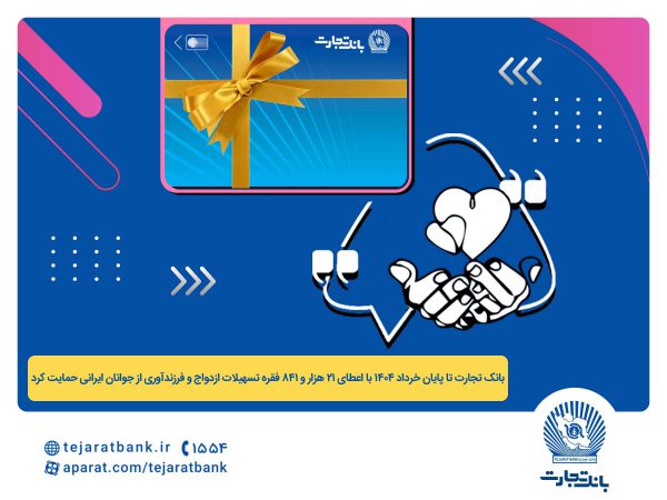 پرداخت بیش از ۴۴ هزار میلیارد ریال تسهیلات ازدواج و فرزندآوری توسط بانک تجارت تا پایان خردادماه