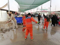 استقرار ۱۵۰ نیروی خدمات شهری برای پاکسازی و خدمات اربعین در شلمچه