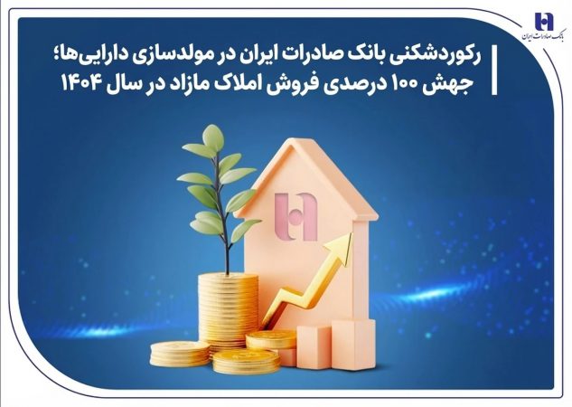 رکوردشکنی بانک صادرات ایران در مولدسازی داراییها؛ جهش ۱۰۰ درصدی فروش املاک مازاد در سال ۱۴۰۴ رکوردشکنی بانک صادرات ایران در مولدسازی داراییها؛ جهش ۱۰۰ درصدی فروش املاک مازاد در سال ۱۴۰۴
