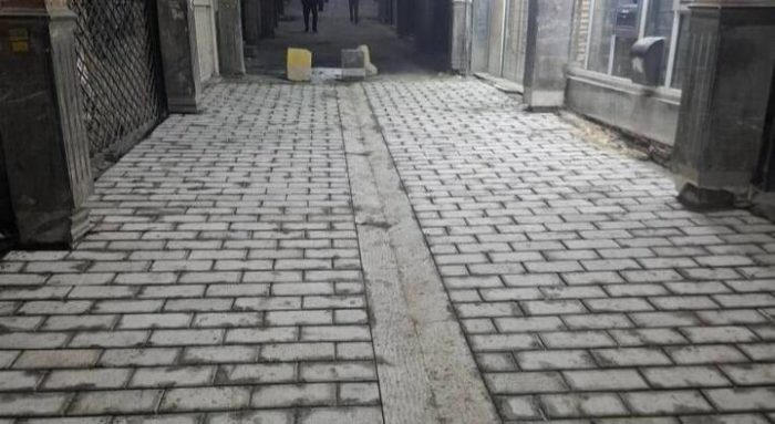 اجرای سنگفرش ۸۰۰ مترمربعی با هدف وحدت بصری و رونق تجاری