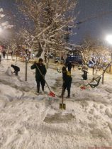 اجرای گسترده عملیات برف‌تکانی درختان و پاکسازی معابر بوستان‌ها در منطقه یک