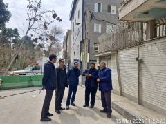 استمرار بی‌وقفه خدمت در روزهای جنگ/ بازدید مسئولین شهری  از اماکن آسیب‌دیده منطقه ۱۴