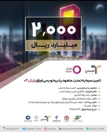 تامین سرمایه تمدن، متعهد پذیره‌نویسی اوراق «رایتل ۰۶»