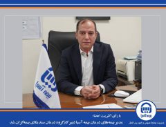 مدیر بیمه‌های درمان بیمه آسیا دبیر کارگروه درمان سندیکای بیمه‌گران شد