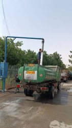 نظارت بر شستشو و ضدعفونی مخازن نگهداری آب برای مراسم تشییع رهبری توسط اداره کل محیط زیست و توسعه پایدار